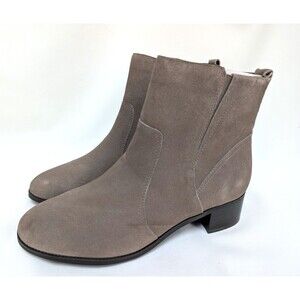 Easy Spirit Women's Size 9W Grey Suede Side-Zip Ankle Booties